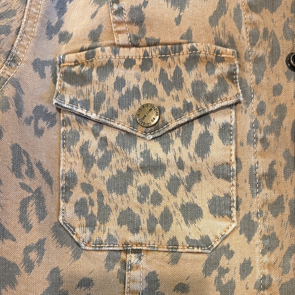 Current Elliott Leopard Print Cropped Denim Jacket xs - Picture 5 of 5